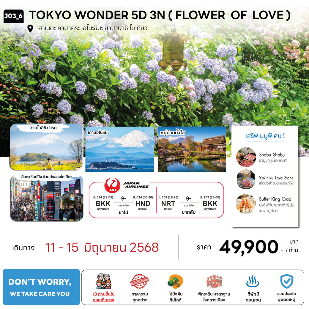ทัวร์ญี่ปุ่น TOKYO WONDER 5วัน 3คืน  (JL)